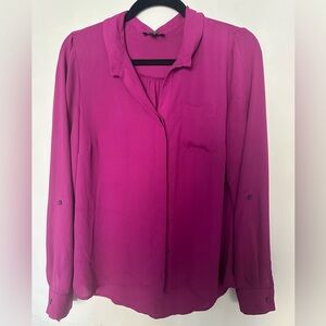 The Limited Magenta Button-Down Blouse